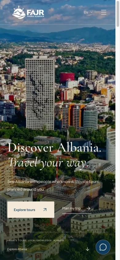 Fajr Tours Albania — mobile website